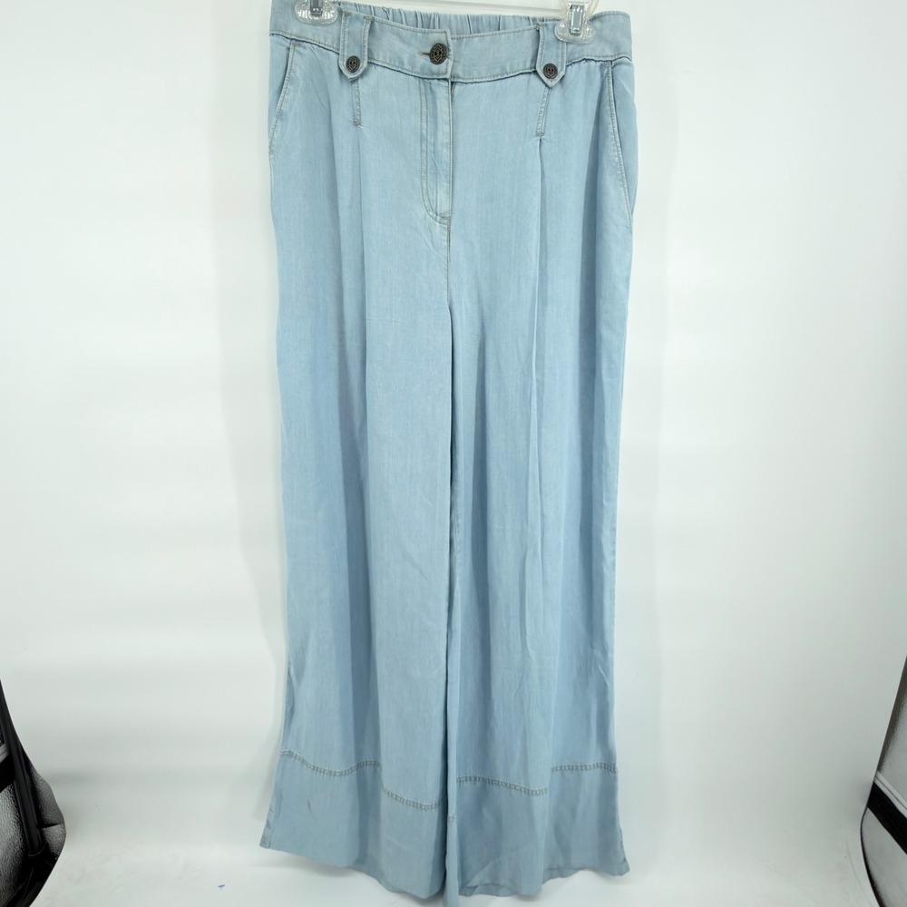NWT Ariat Womens 8 Aylin Tencel Wide Leg Denim Pants Light Wash Elastic Back